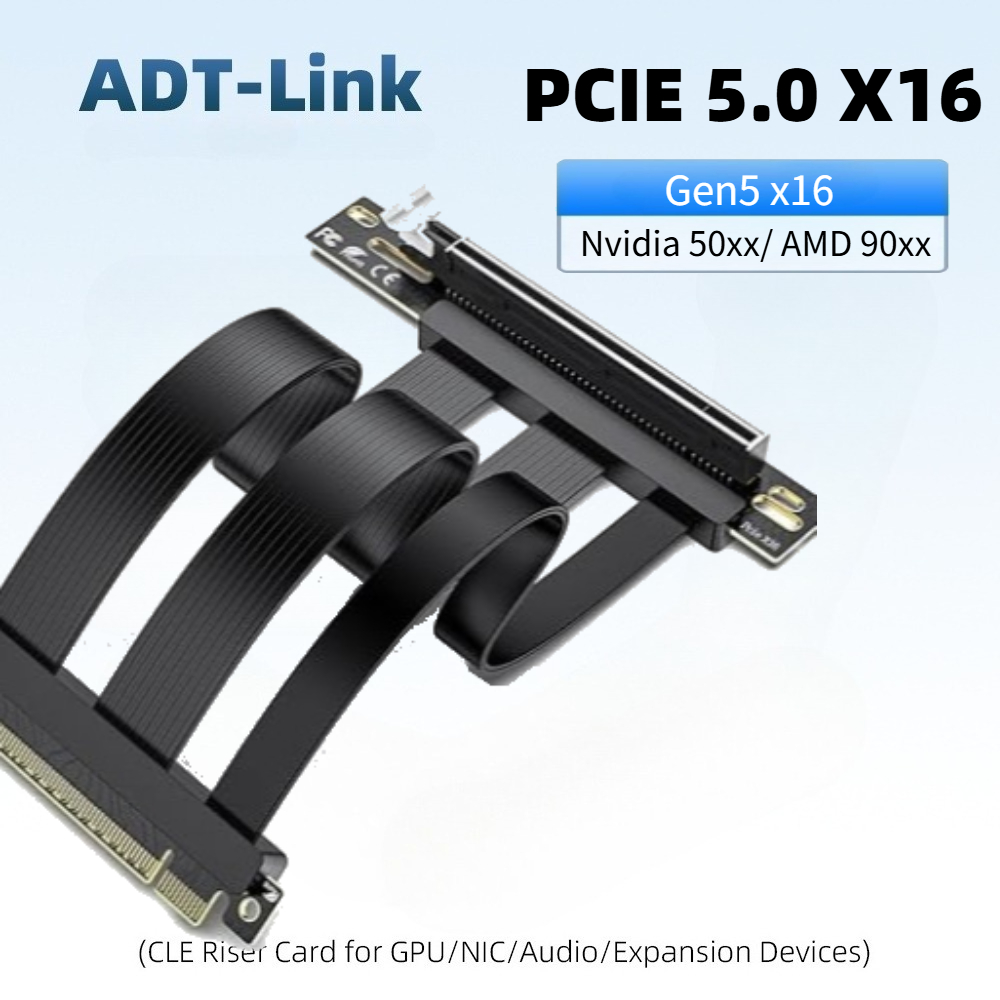 Pcie 4.0 X16 Riser Cable 90 Degree - PCIE 5.0 x16 Riser Kablosu, PCIe