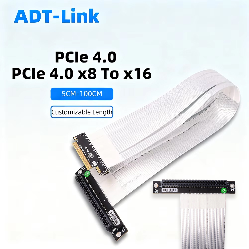 Pcie 4.0 X16 Riser Cable 90 Degree - ADT-Link PCIE 4.0 3.0 X8 -
